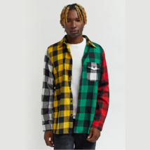 REASON Travis Multi Checkered Print Flannel Shirt Men Size M - £18.99 GBP