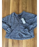 Roxy Sz XS Grey V-neck Button Down Lazy Day Cardi Sweater NWT Women&#39;s Gr... - £20.40 GBP