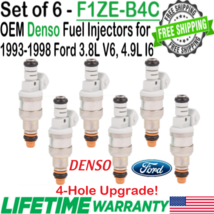 OEM Denso x6 4-Hole Upgrade Fuel Injectors for 1993-1998 Ford 3.8L V6 &amp; ... - $122.26