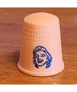 Vintage Marilyn Monroe Thimble Plastic Sewing Peach Pink USA Made Blue S... - £6.36 GBP