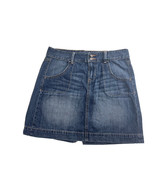 Old Navy Womens 8 Blue Denim Jean Mini  Skirt Low Rise Faded Pockets Sli... - $9.60