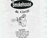 Gangster&#39;s Smokehouse &amp; Grill Menu Central Ave Pike Knoxville Tennessee ... - $17.82