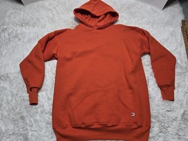 Vintage 80s Russell Athletic Double Face Hoodie Snaps Orange Asplundh XL... - £68.66 GBP