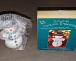 vtg hallmark ceramic snowman set, sugar bowl creamer salt pepper shakers... - $29.69