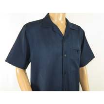 Men 2pc Walking Leisure Suit Short Sleeves By DREAMS 256-01 Solid Navy Blue image 5