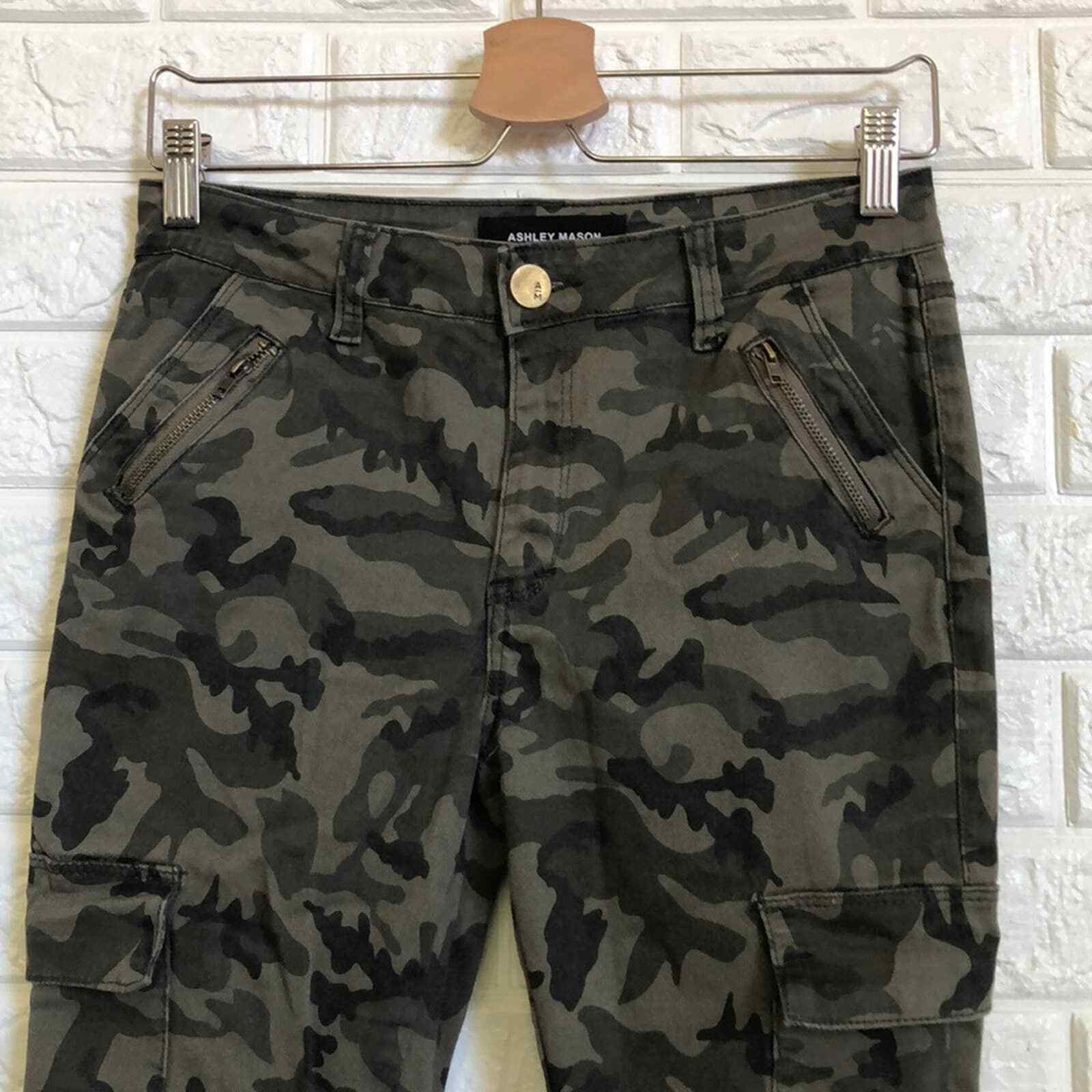 Ashley Mason Camo Camouflage Skinny Cargo Pants