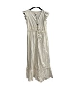 Rachel Zoe Dress 6 White Crochet Tiered Maxi Cottagecore Boho Coquet Wes... - $52.04