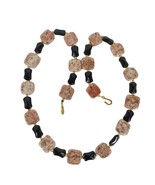 Vintage Speckled Jasper &amp; Black Tourmaline Stone 22&quot; Necklace, Estate Je... - $641.10 MXN