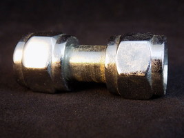 IN LINE GAS COMPRESSION UNION 1 1/2&quot; long 1/2&quot; threads CHROME Plated Brass - $4.94