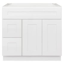 36&quot; Vanity Sink Base Cabinet with Left Drawers Alpina White by LessCare - $677.16
