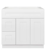 36&quot; Vanity Sink Base Cabinet with Left Drawers Alpina White by LessCare - £535.06 GBP