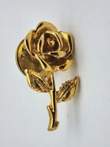 Rose Flower Stem and Leaves Lapel Pin (A28) - $9.99