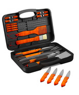 Home-Complete Wood BBQ Grill Tool Set - 22 Piece - $58.45 CAD