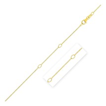 Adjustable Cable Chain Necklace in 14k Yellow Gold (1.0mm) 18&quot; Inch Length - £147.76 GBP