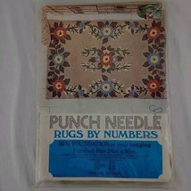 Floral Rug Hooking Canvas Punch Needle Primitive Style Burlap 24&quot;x36&quot; Ju... - £20.14 GBP