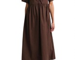 Olivaceous Short Sleeve Tie Front Midi Dress Chocolate Brown - $32.00