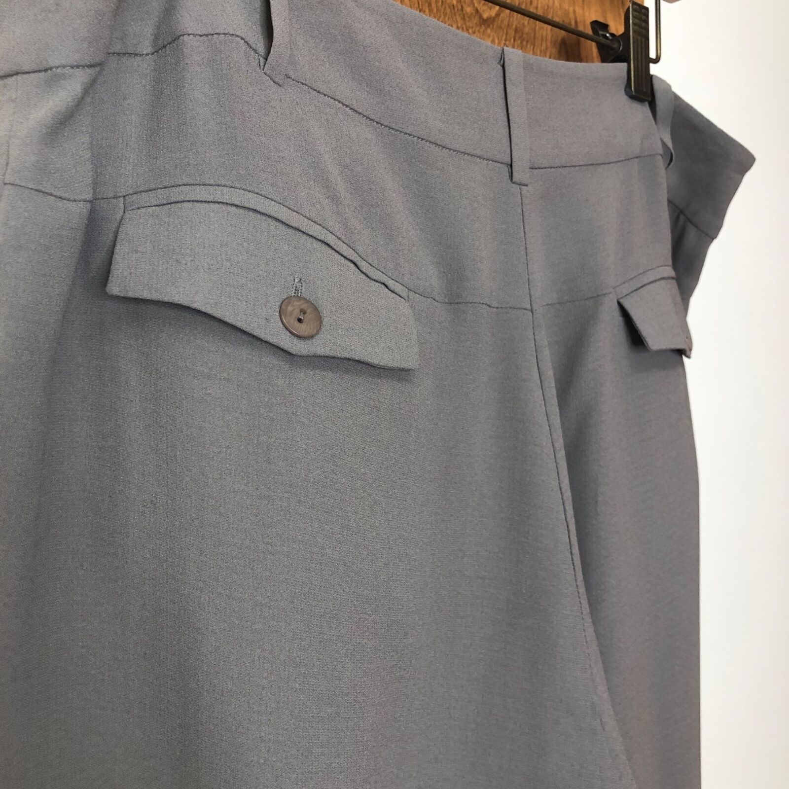 Eileen Fisher Gray Silk Pleated Trousers Pants Sz M Work Capsule Old Money Note Item image 4