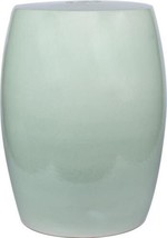 Garden Stool Backless Mint Green Ceramic Hand-Crafted - £460.50 GBP