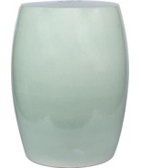 Garden Stool Backless Mint Green Ceramic Hand-Crafted - £460.50 GBP