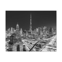Dubai Black And White Skyline Canvas Artwork Breathtaking Stunning Cityscape fo - £72.13 GBP+