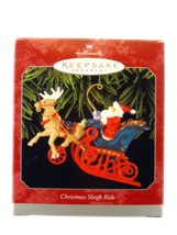 Hallmark Keepsake Ornament Christmas Sleigh Ride Die Cast Metal New 1998 - £15.62 GBP