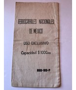 Vtg Mexican Money Bag bank bag deposit coin Ferrocarriles Railroad Train... - €73,06 EUR