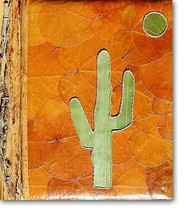 Leaf Notebook Journal Hand Crafted Bali Cactus Sun Desert Natural Leaves... - $12.19