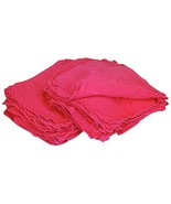 4 RED pink SHOP TOWELS 100% Cotton cloth Rags auto car mechanics cleanin... - $15.33