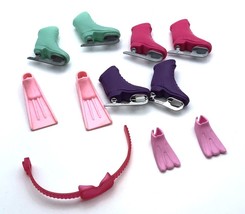 Barbie, Skipper &amp; Other Brands Ice Skates &amp; Flippers Shoe Lot For Dolls 5 Pairs - £7.99 GBP