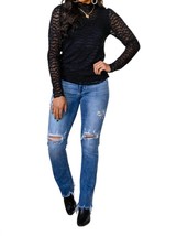 Jodifl floral mesh long sleeve top in Black - size 1X - £30.18 GBP