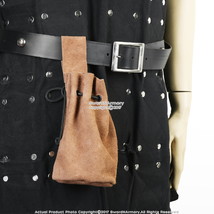 Medieval Suede Leather Drawstring Belt Pouch Bag Renaissance Faire LARP ... - $377.54 MXN