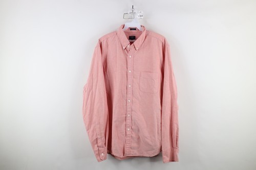 J Crew Mens Large Slim Fit Stonewash Distressed Oxford Button Down Shirt... - $24.70