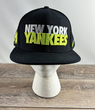 New York Yankees Nike True Snapback Baseball Hat Black Spellout White Neon - £27.25 GBP