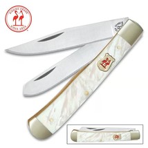 BOOK# 436 - Kissing Crane Genuine Pearl Trapper Pocket Knife - £25.33 GBP