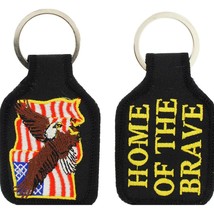 American Flag &amp; Bald Eagle Keychain 2 3/4&quot; - £9.05 GBP