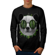 Bamboo Panda Bear Tee Cool Glasses Men Long Sleeve T-shirt - £11.98 GBP