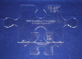 Templates- 2 Piece Set  Puzzle Pieces - 1/4&quot; Clear Acrylic - - £37.20 GBP