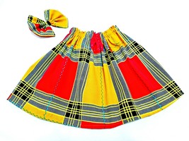 2 Pcs African Print Kids Kente Skirt Clip Bow. &quot;Ajo&quot; - £16.47 GBP