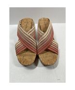 Lucky Brand Womens Mykayla Cork Wedge Sandal Pink Ivory Open Toe Shoes S... - $27.45