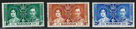 Great Britan Bahamas 1937 Very Fine Mnh Stamps Scott #97-99&quot; Coronation Issue &quot; - £1.72 GBP