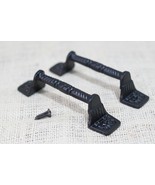 2 Cast Iron Black Barn Handle Gate Pull Shed Door Handles Fancy Drawer P... - $9.99