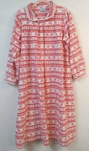 Lanz of Salzburg WM Medium Red White Long Maxi Nightgown Fair Isle Reindeer - £37.35 GBP