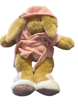 Stuffed With Hugs and Good Wishes Bunny Plush Toy Pink Robe Slippers Bui... - £11.86 GBP