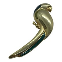 Vintage Liz Claiborne Parrot Bird Tropical Brooch Pin Signed LC Beach Cruise - £7.76 GBP