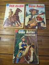 Lot Of (3) Vintage Dell Comics Rex Allen Gene Autry And Champion - £38.91 GBP