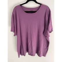 L.L. Bean Womens 3X-Plus Supima Cotton Purple Short Sleeve Shirt - £15.05 GBP