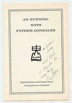 An Evening with Father Gonzalez Signed Program Stamford Connecticut  - £14.08 GBP