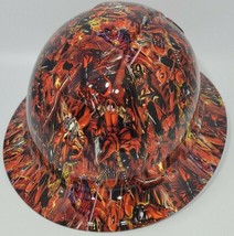 New Full Brim Hard Hat Custom Hydro Dipped DEAD POOL. Free Shipping! - £51.95 GBP