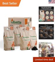 Smoke-Free Eco-Friendly BBQ Charcoal - 4 Bags of Organic Olive Briquettes - $100.65