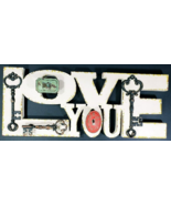 Hobby Lobby Love You Wall Hanger With Keys &amp; Locks Romantic Shabby 18.5&quot;... - $324.15 MXN